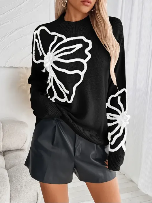 Kelsey - knitted jumper with floral embroidery