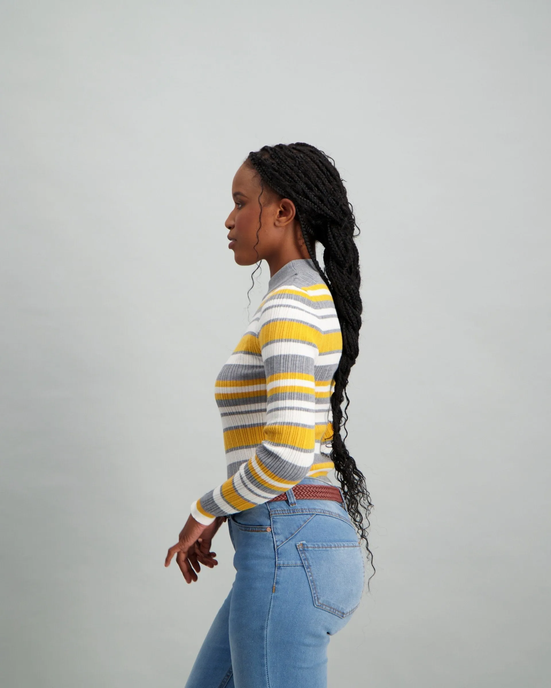Ladies Cable Turtle Neck Top