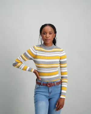 Ladies Cable Turtle Neck Top