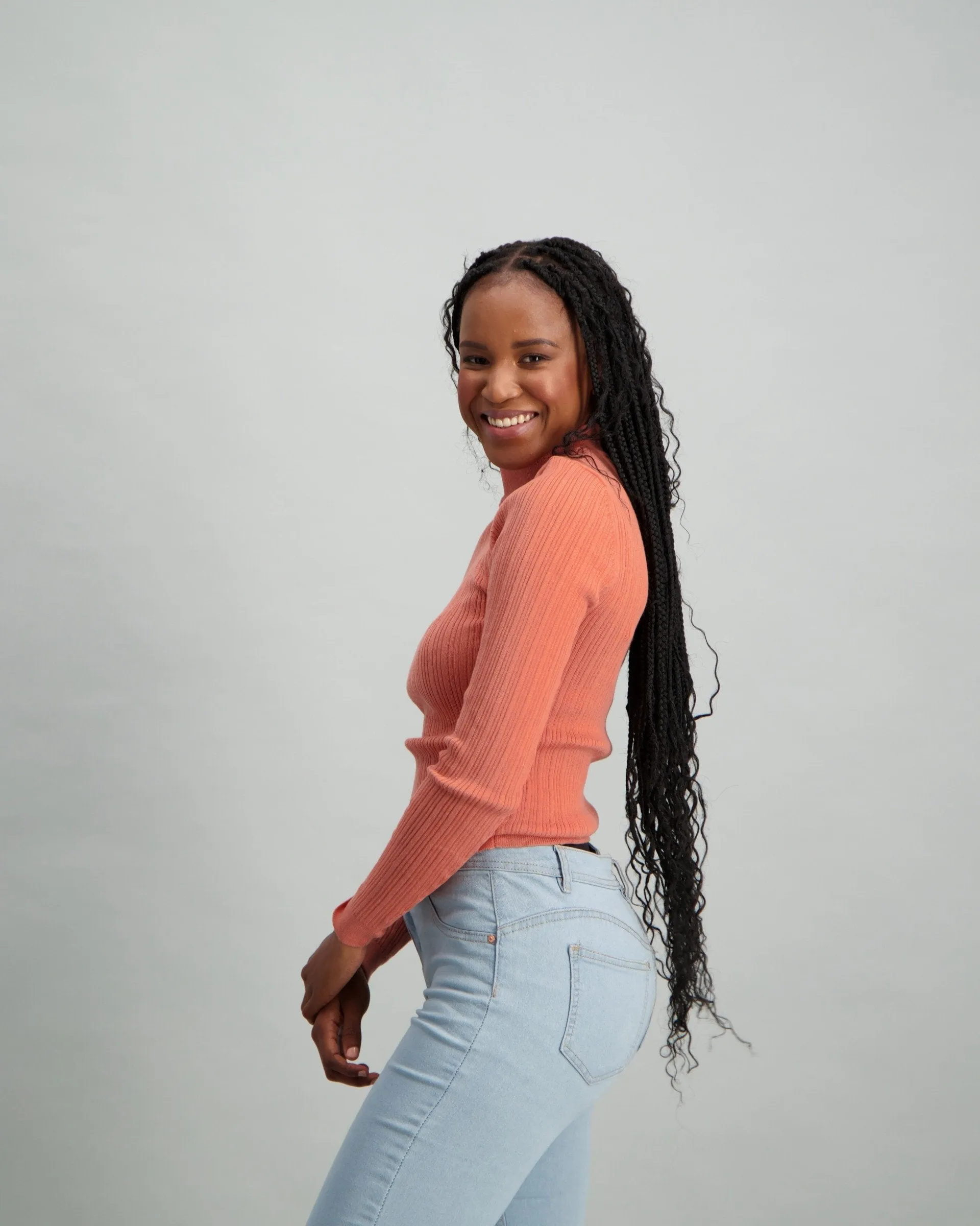 Ladies Core Cable Turtle Neck - Pink