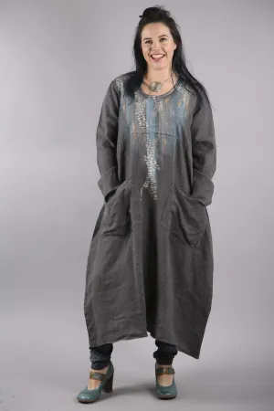Lady's Dress Dark Pewter Printed-7106H