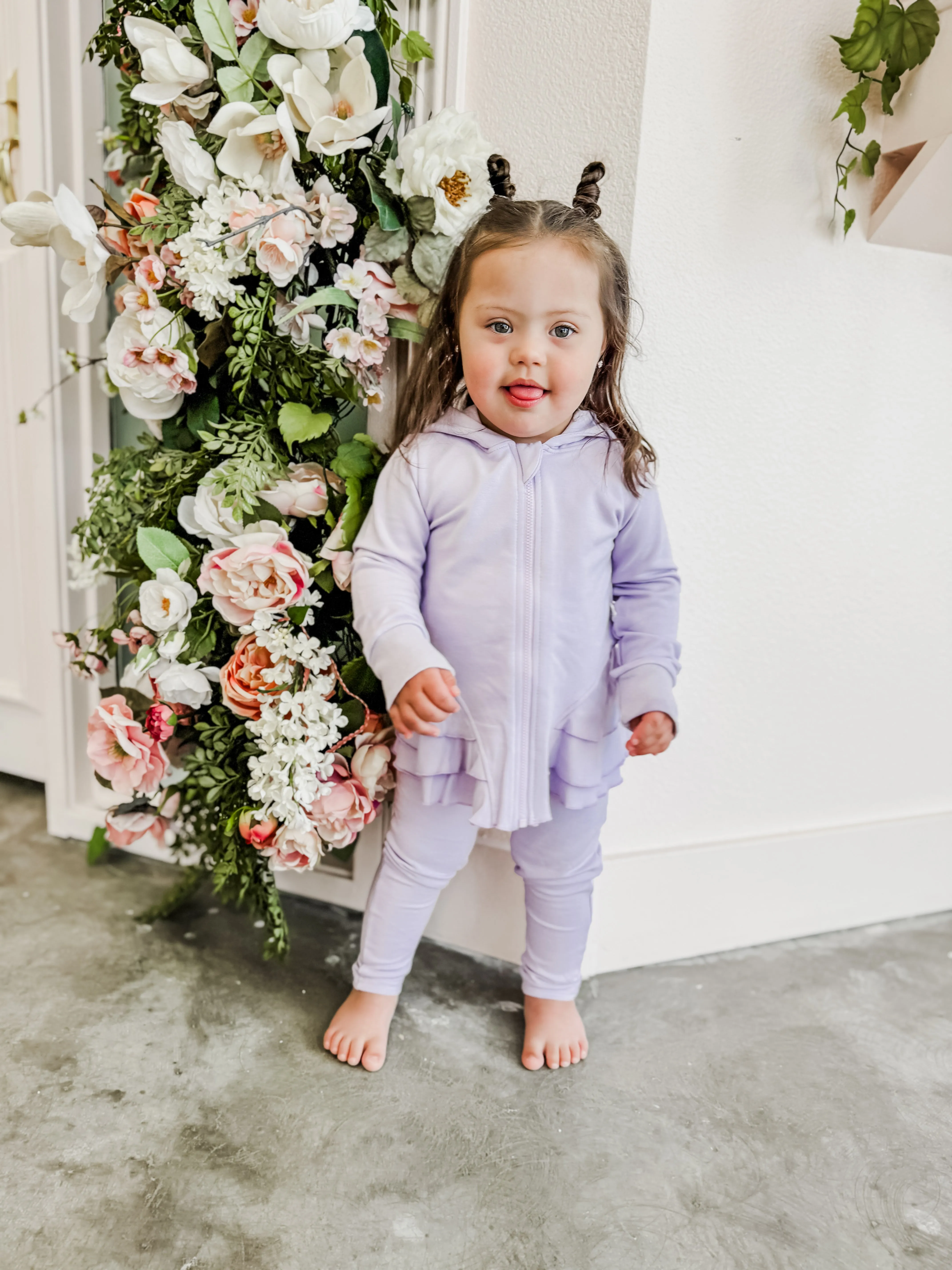 Lavender Peplum Hoodie Set