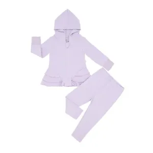 Lavender Peplum Hoodie Set