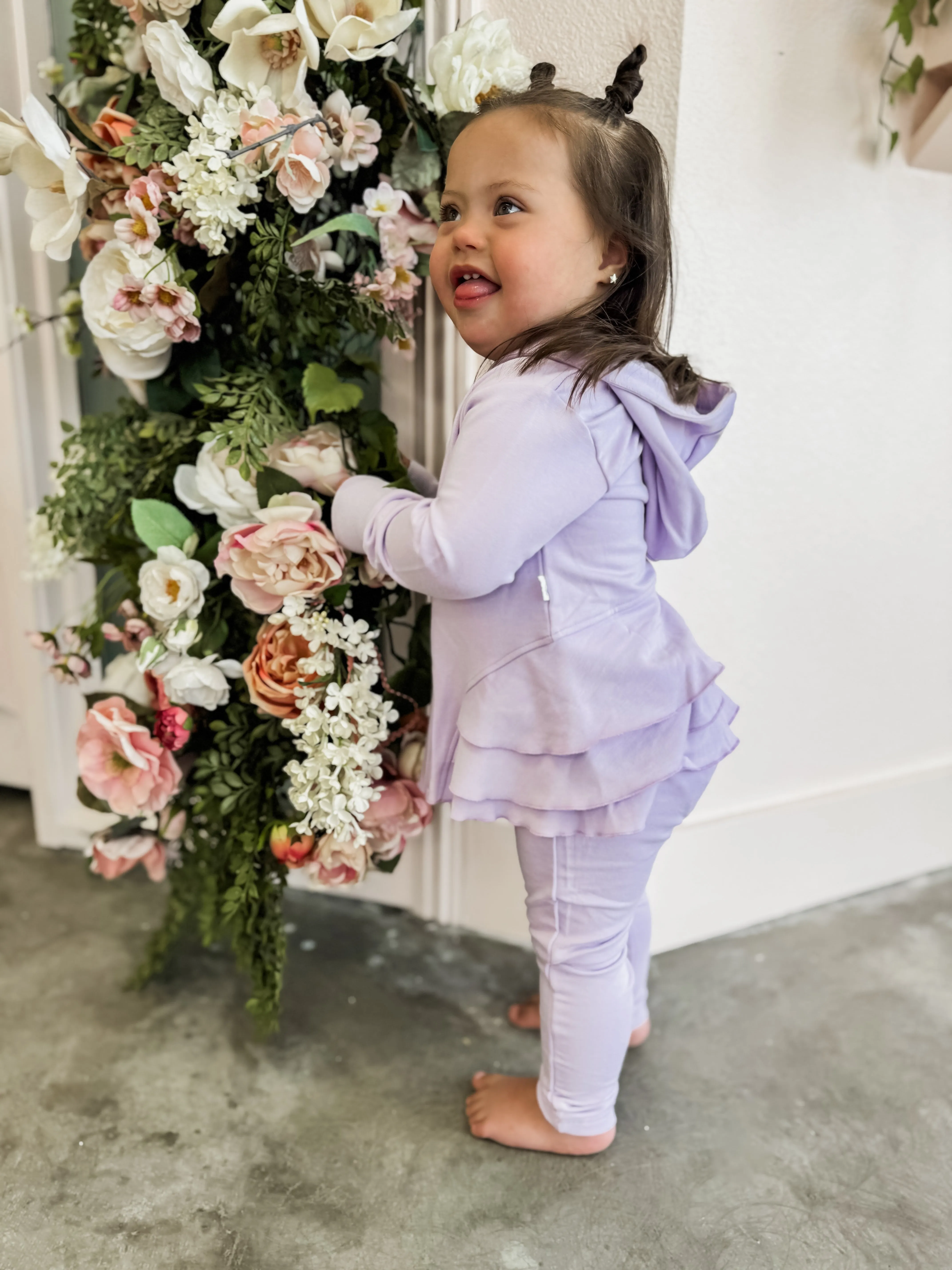Lavender Peplum Hoodie Set
