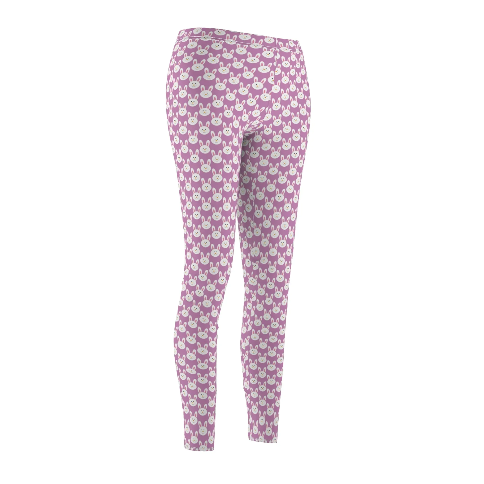 Lavender Purple Easter Bunny Womens Leggings Yoga Pants - Saiko Studio