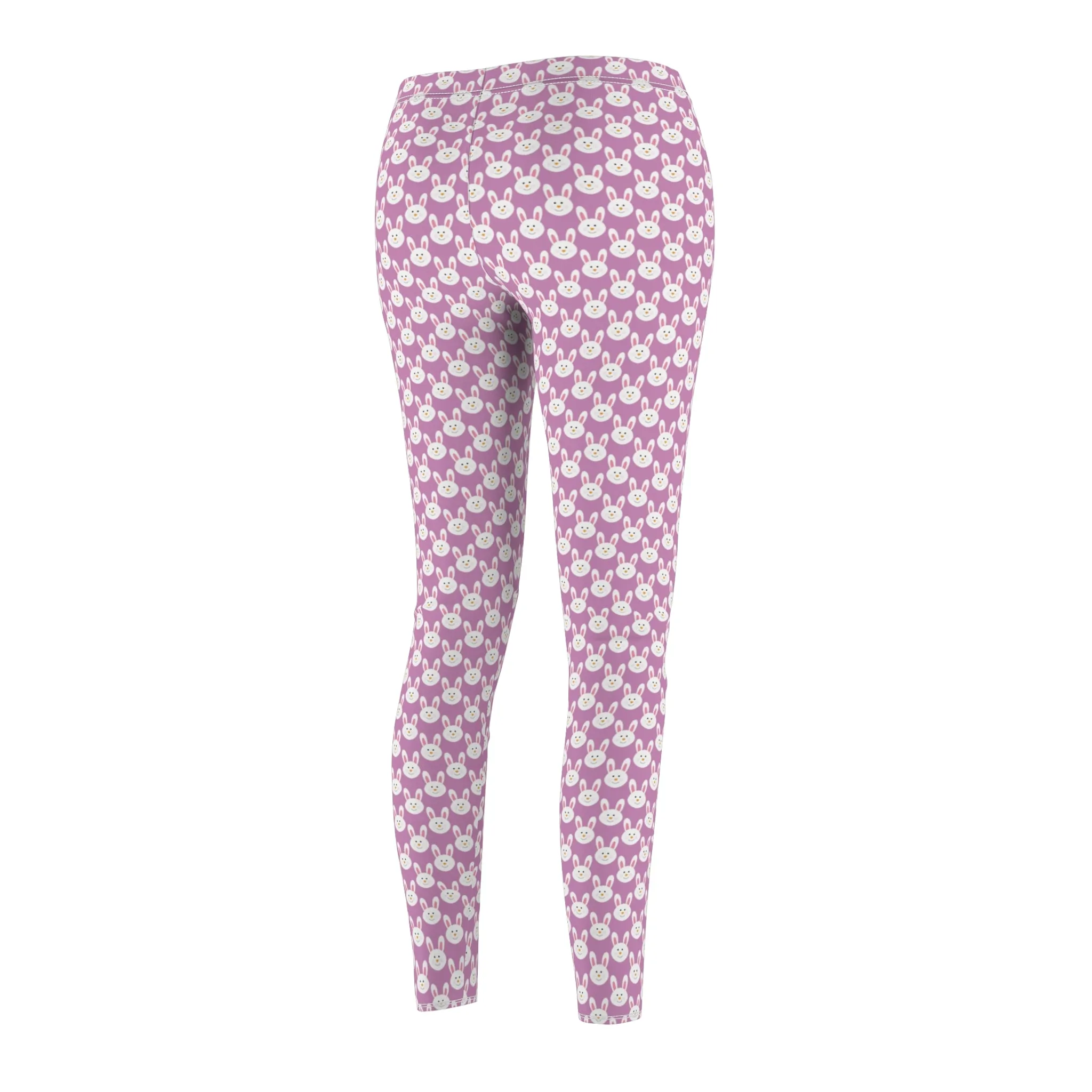 Lavender Purple Easter Bunny Womens Leggings Yoga Pants - Saiko Studio
