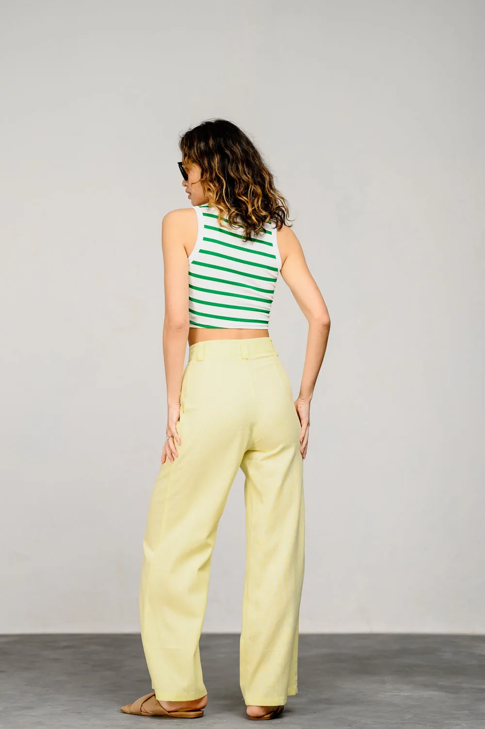 Lemon Linen Pants