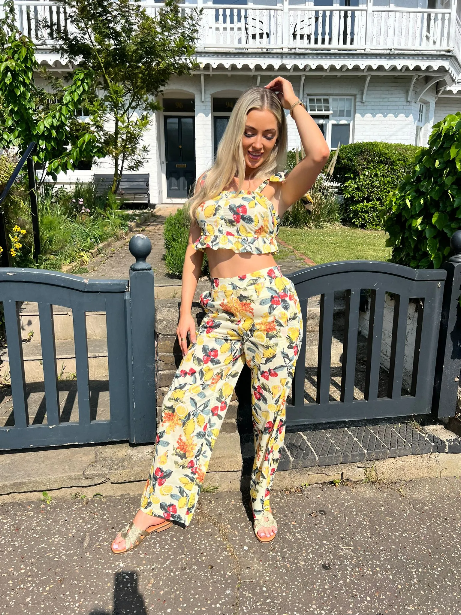 Lemoney Print Wide Trousers