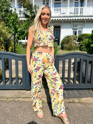 Lemoney Print Wide Trousers