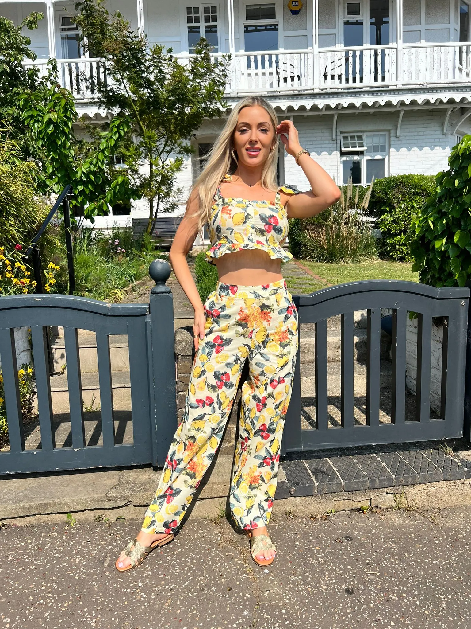 Lemoney Print Wide Trousers