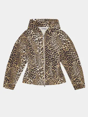 Leopard Heavy Fleece Zip Hoodie