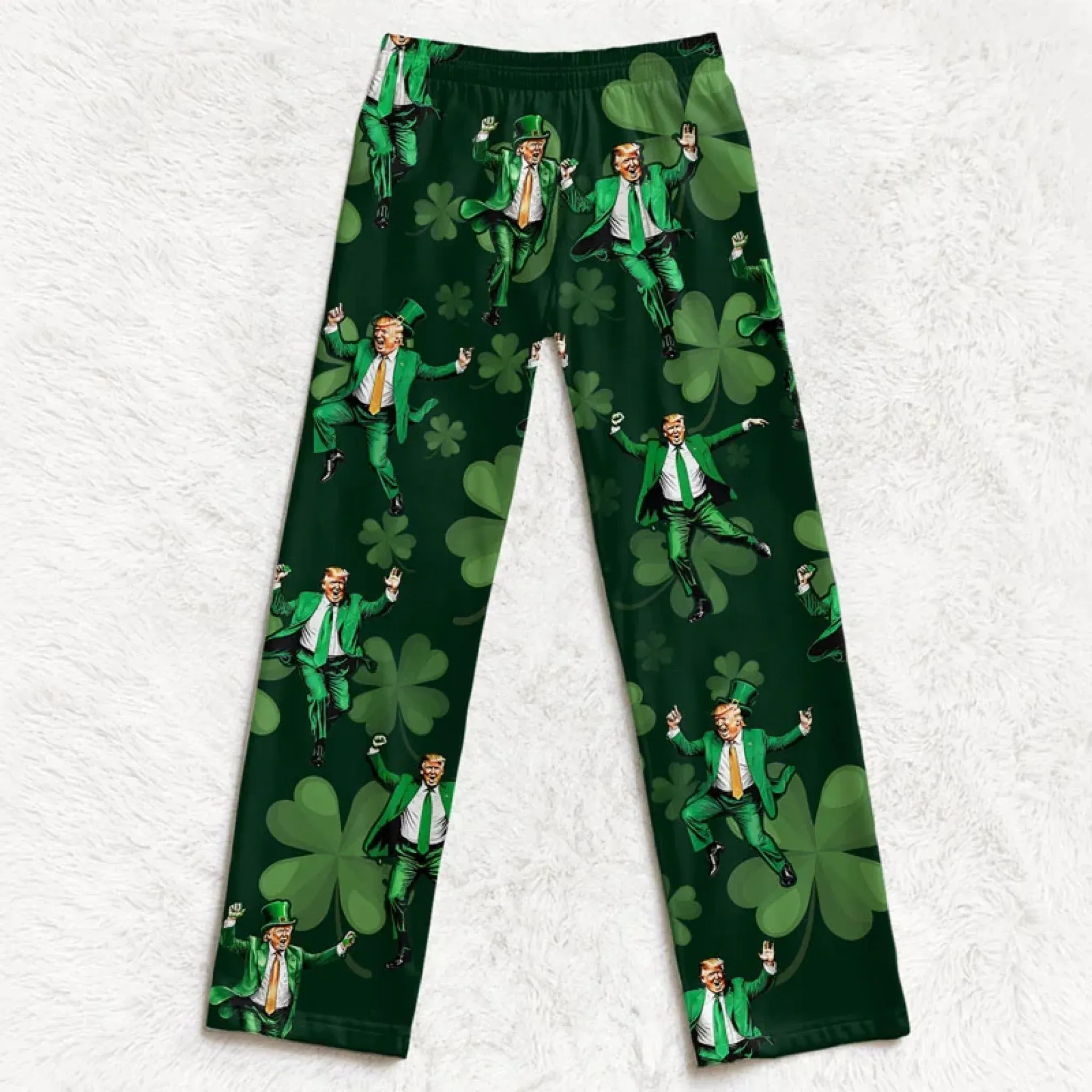 Let's Celebrate St.Patrick's Day With Our President - US Patriotic Pride Pajama Pants - Gift For Conservative Supporters