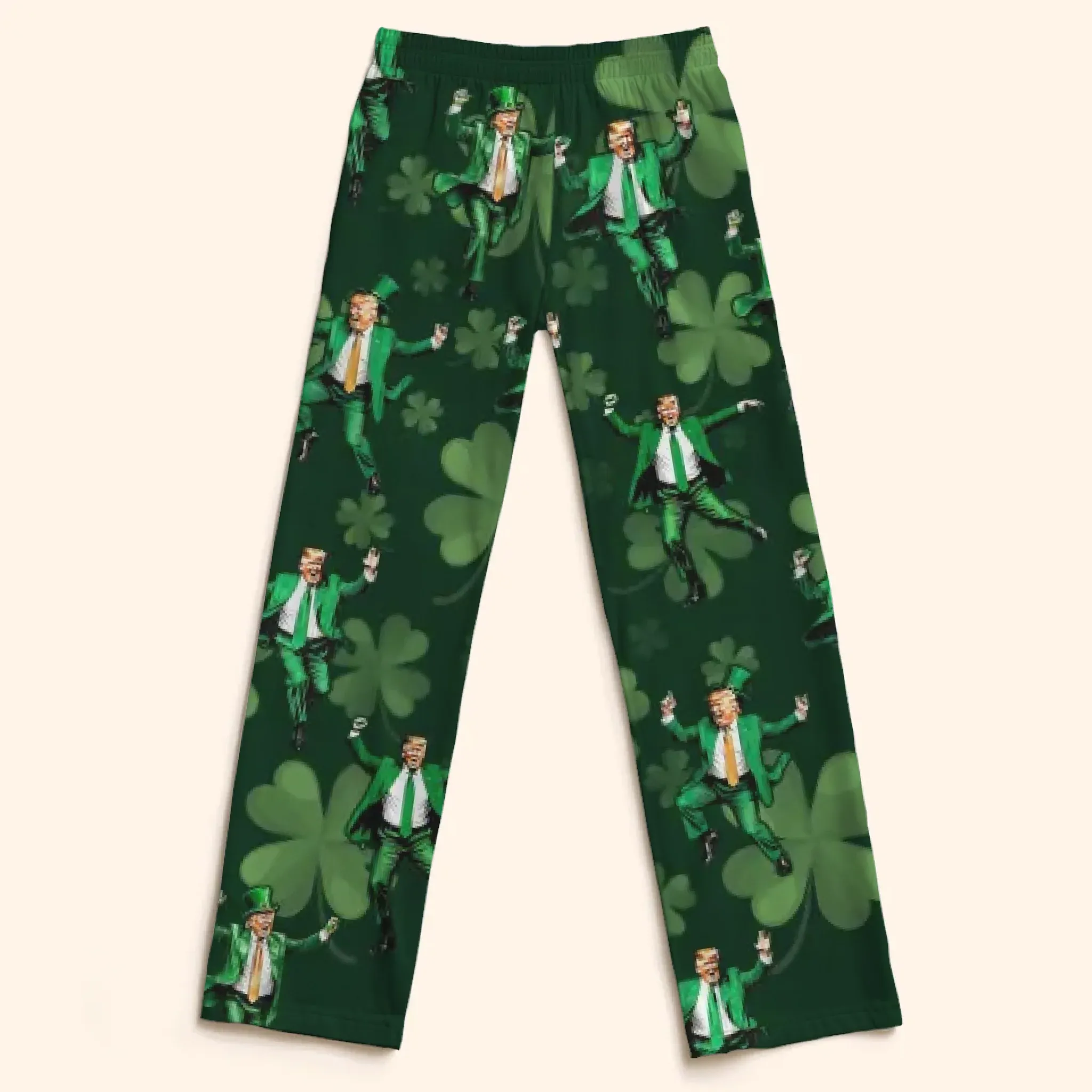 Let's Celebrate St.Patrick's Day With Our President - US Patriotic Pride Pajama Pants - Gift For Conservative Supporters