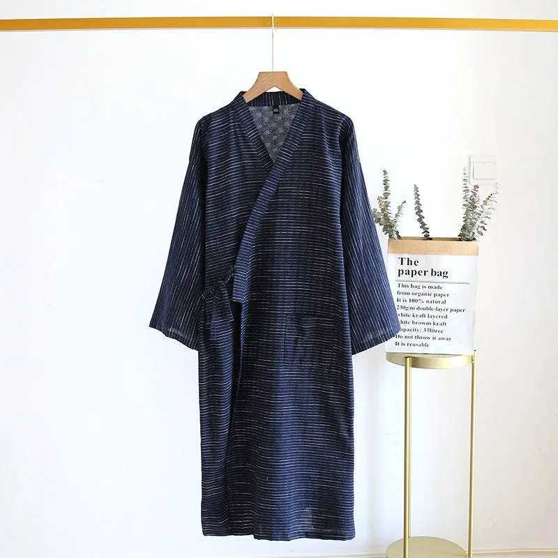 Lightweight Jacquard Cotton Kimono Robe for Summer Home