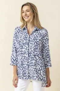Linen Circle Hidden Placket Big Shirt