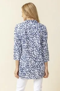 Linen Circle Hidden Placket Big Shirt