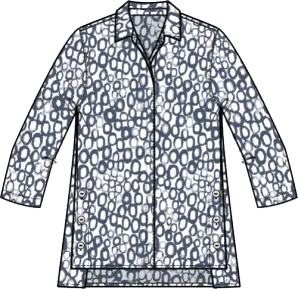 Linen Circle Hidden Placket Big Shirt