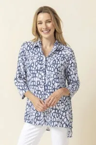 Linen Circle Hidden Placket Big Shirt