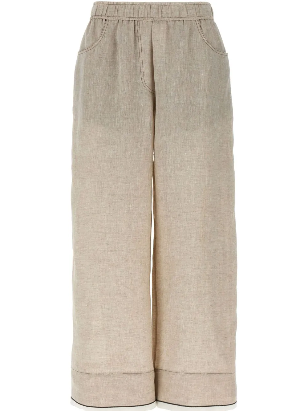 Linen wide-leg trousers
