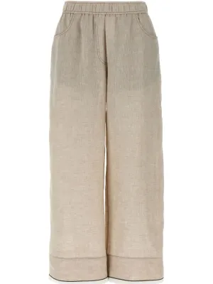 Linen wide-leg trousers