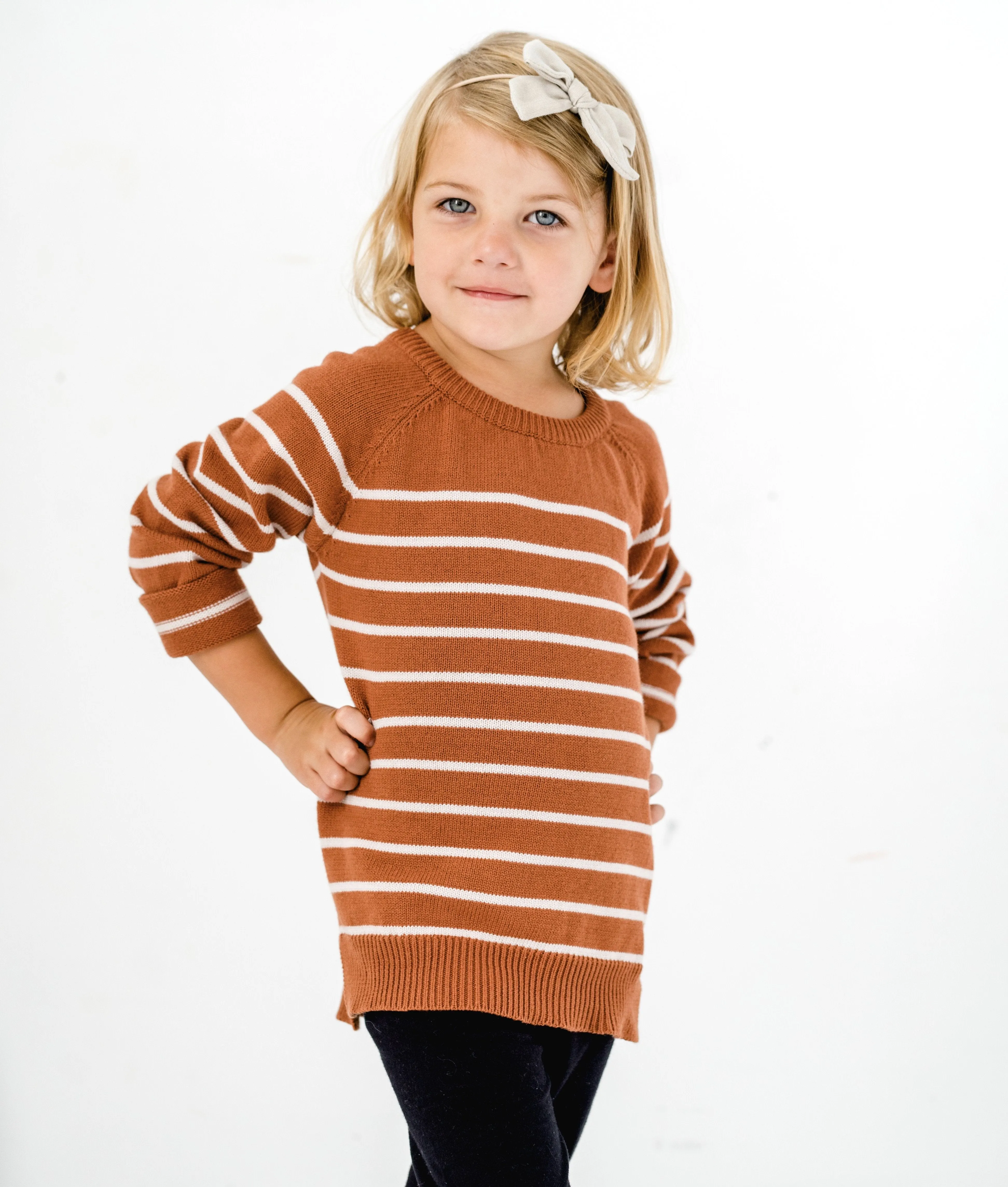 Little Bipsy Knit Sweater-Rust