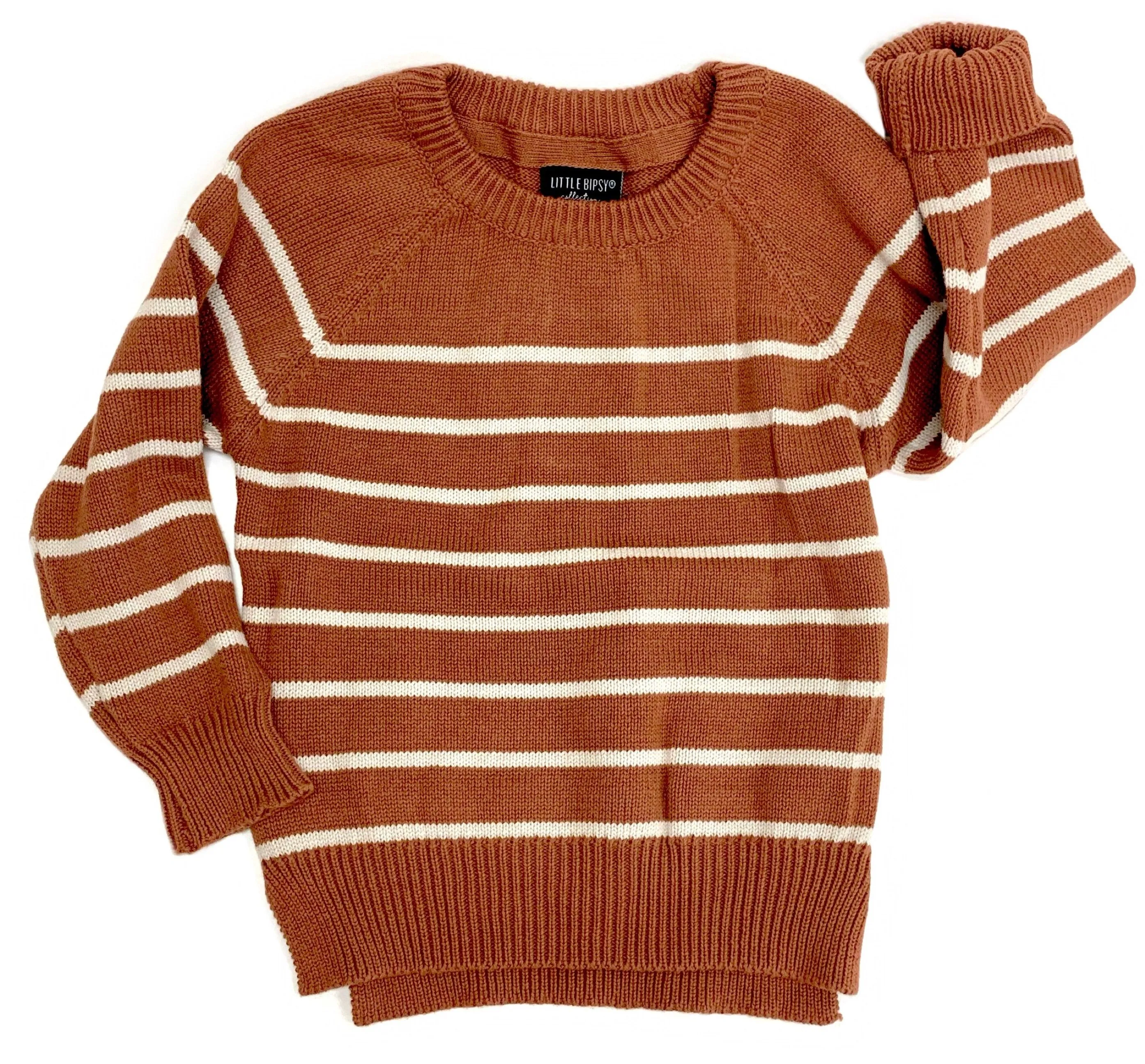 Little Bipsy Knit Sweater-Rust
