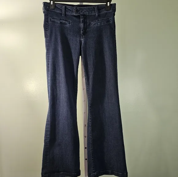 Liverpool Wide Leg Jean Trousers Size 10/30 Rinse Wash Dark