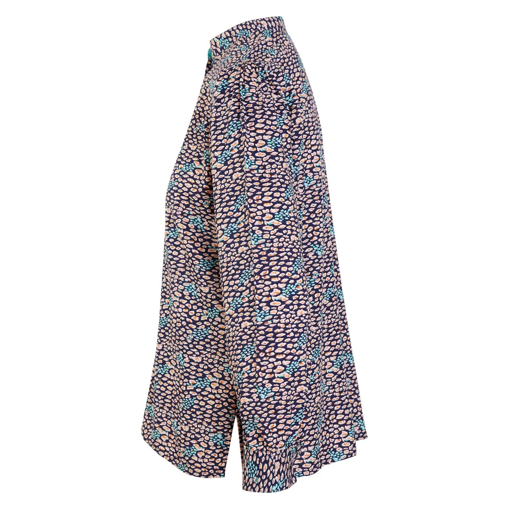 Lizard Print Button Through Blouse