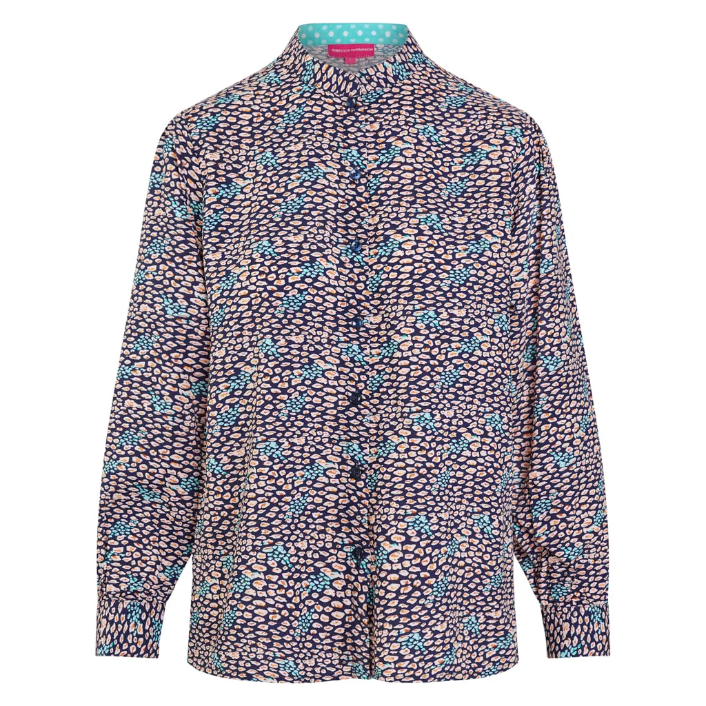Lizard Print Button Through Blouse