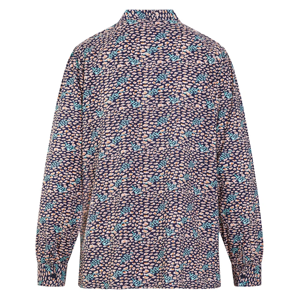 Lizard Print Button Through Blouse