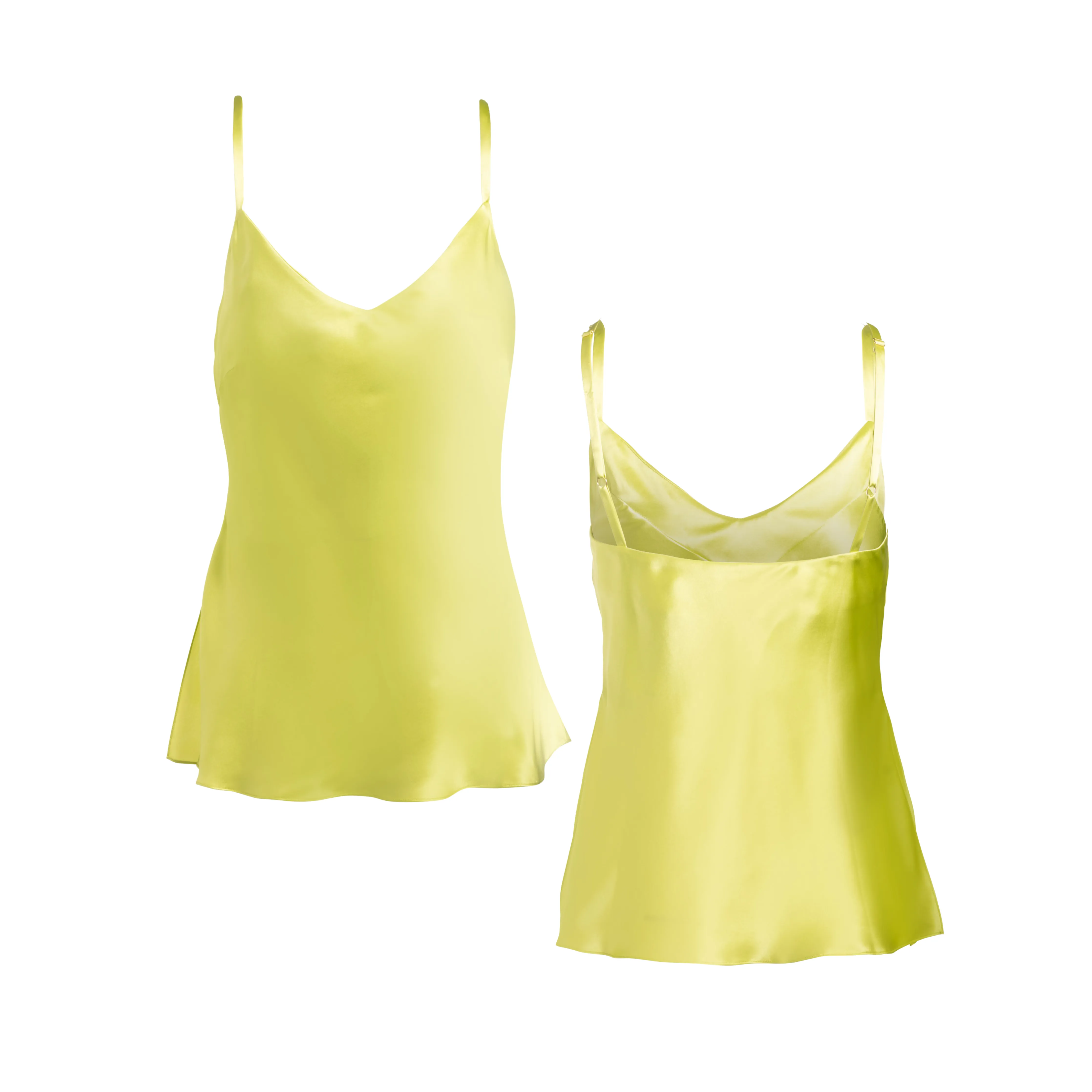 LOLA SILK CAMISOLE & SHORT SET IN CITRON