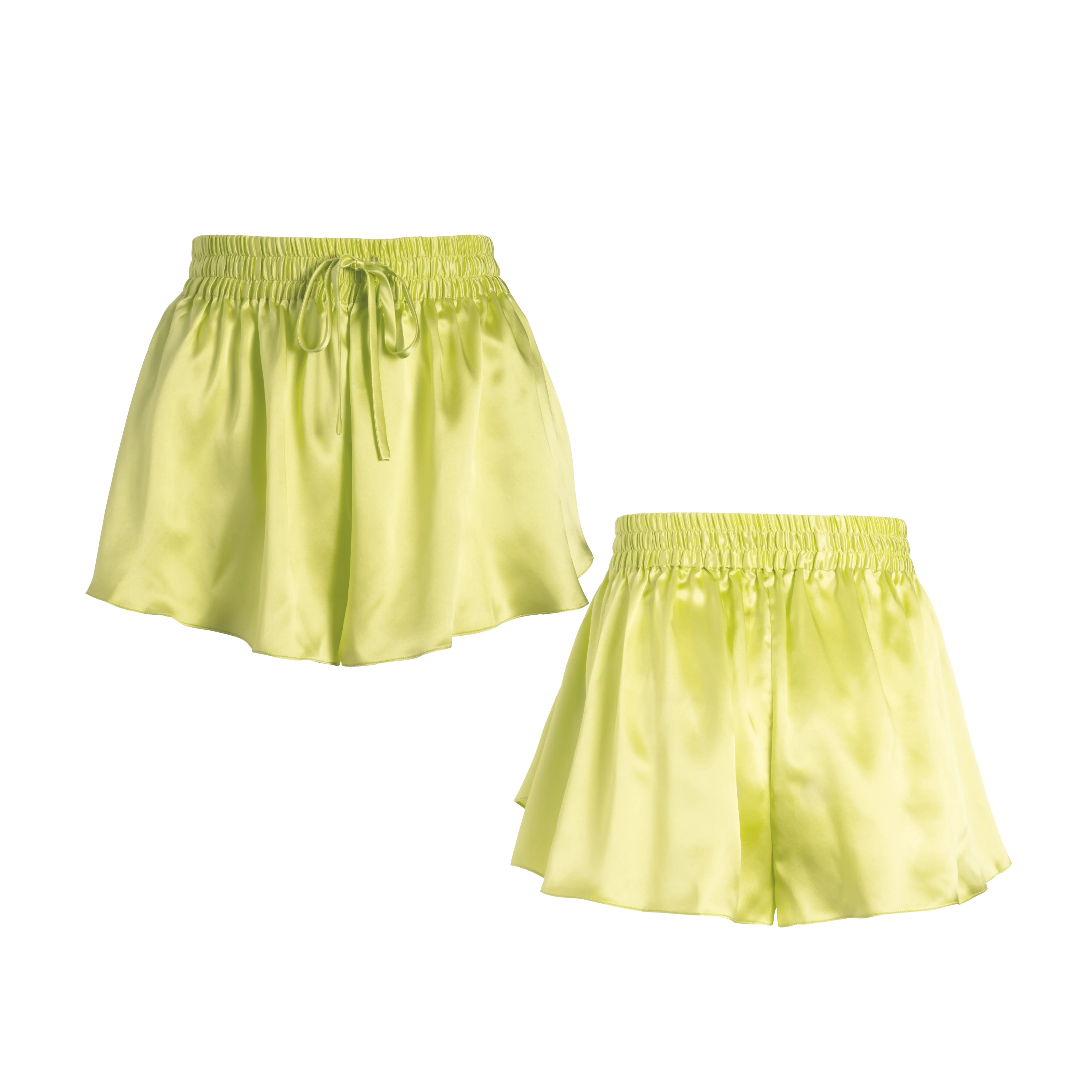 LOLA SILK CAMISOLE & SHORT SET IN CITRON