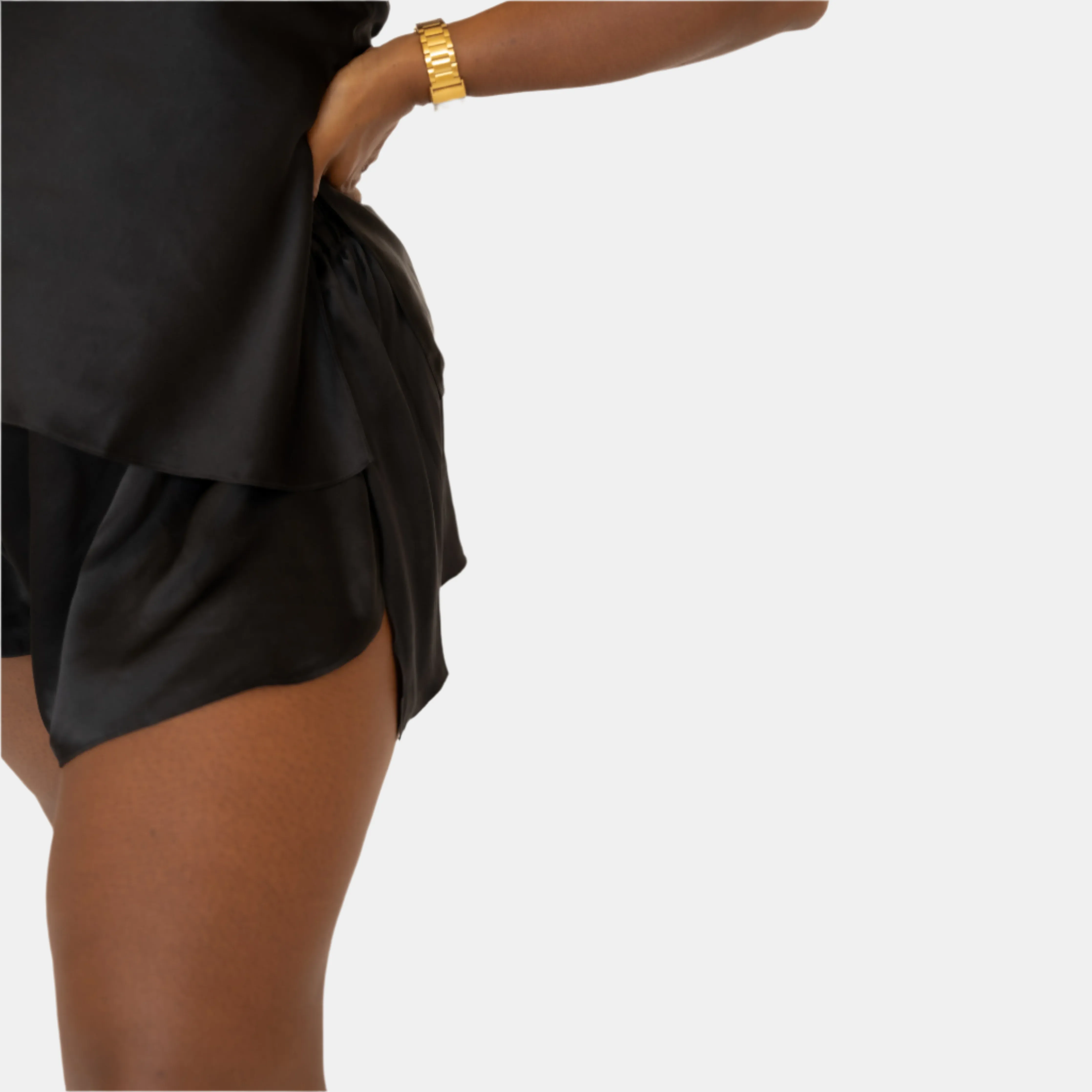 LOLA SILK CAMISOLE & SHORT SET IN NOIRE
