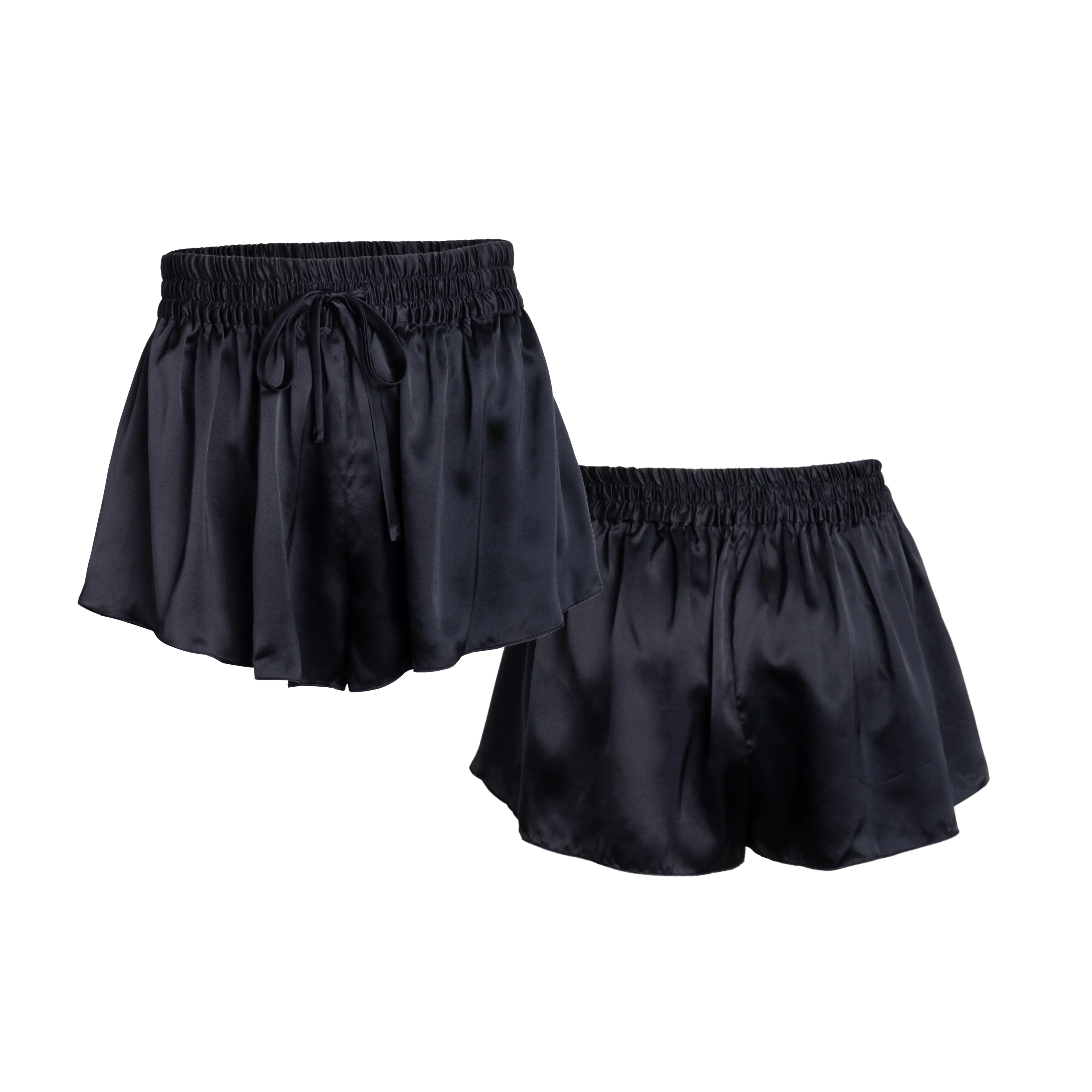 LOLA SILK CAMISOLE & SHORT SET IN NOIRE