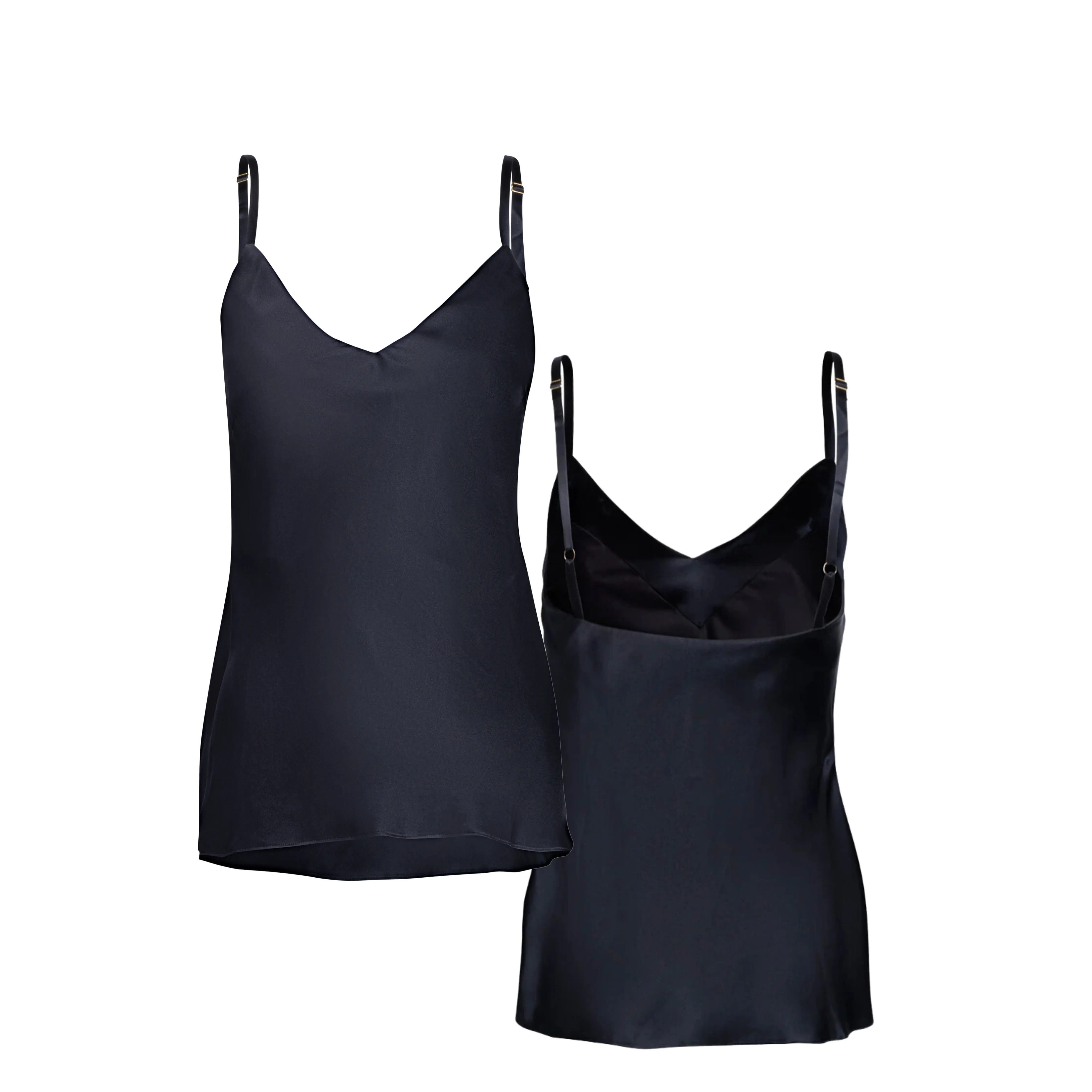 LOLA SILK CAMISOLE & SHORT SET IN NOIRE