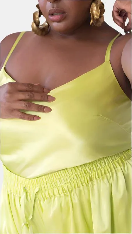 LOLA SILK CAMISOLE IN CITRON