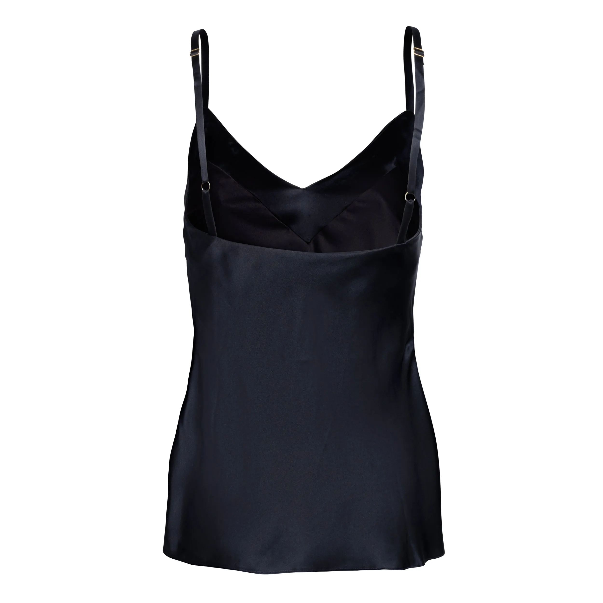 LOLA SILK CAMISOLE IN NOIRE