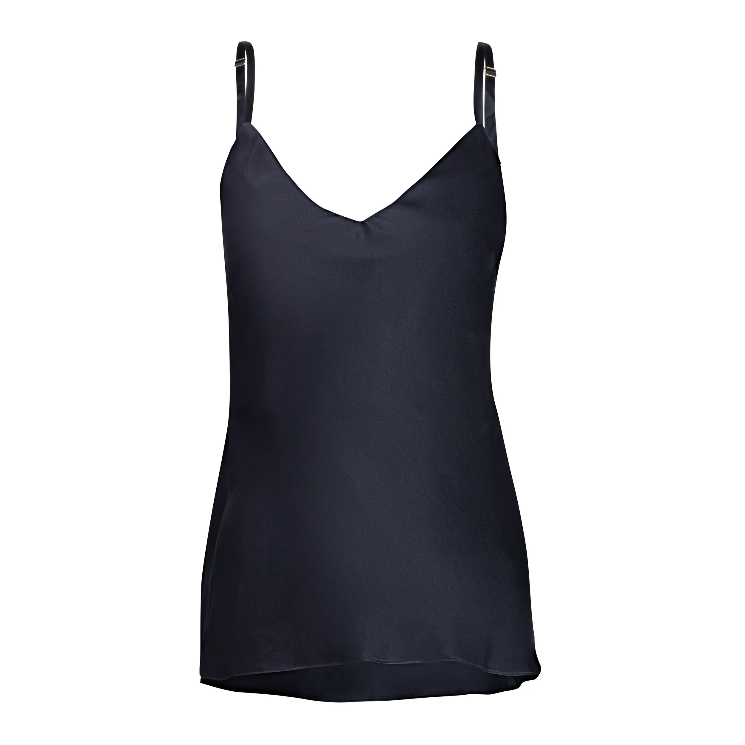 LOLA SILK CAMISOLE IN NOIRE
