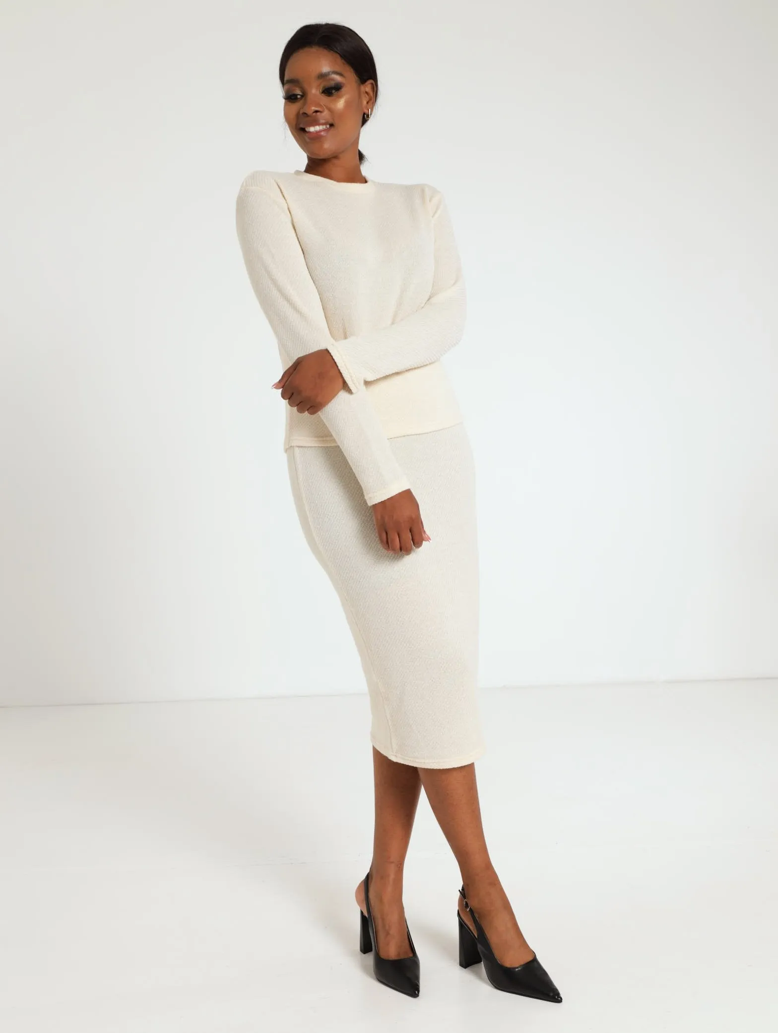 Long Sleeve Soft Sweater - Cream