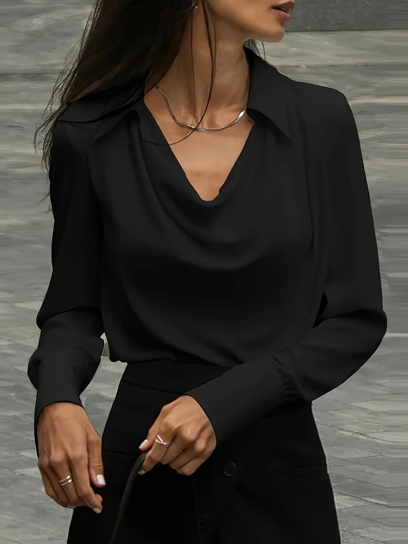 Longsleeve Satin Blouse for Women