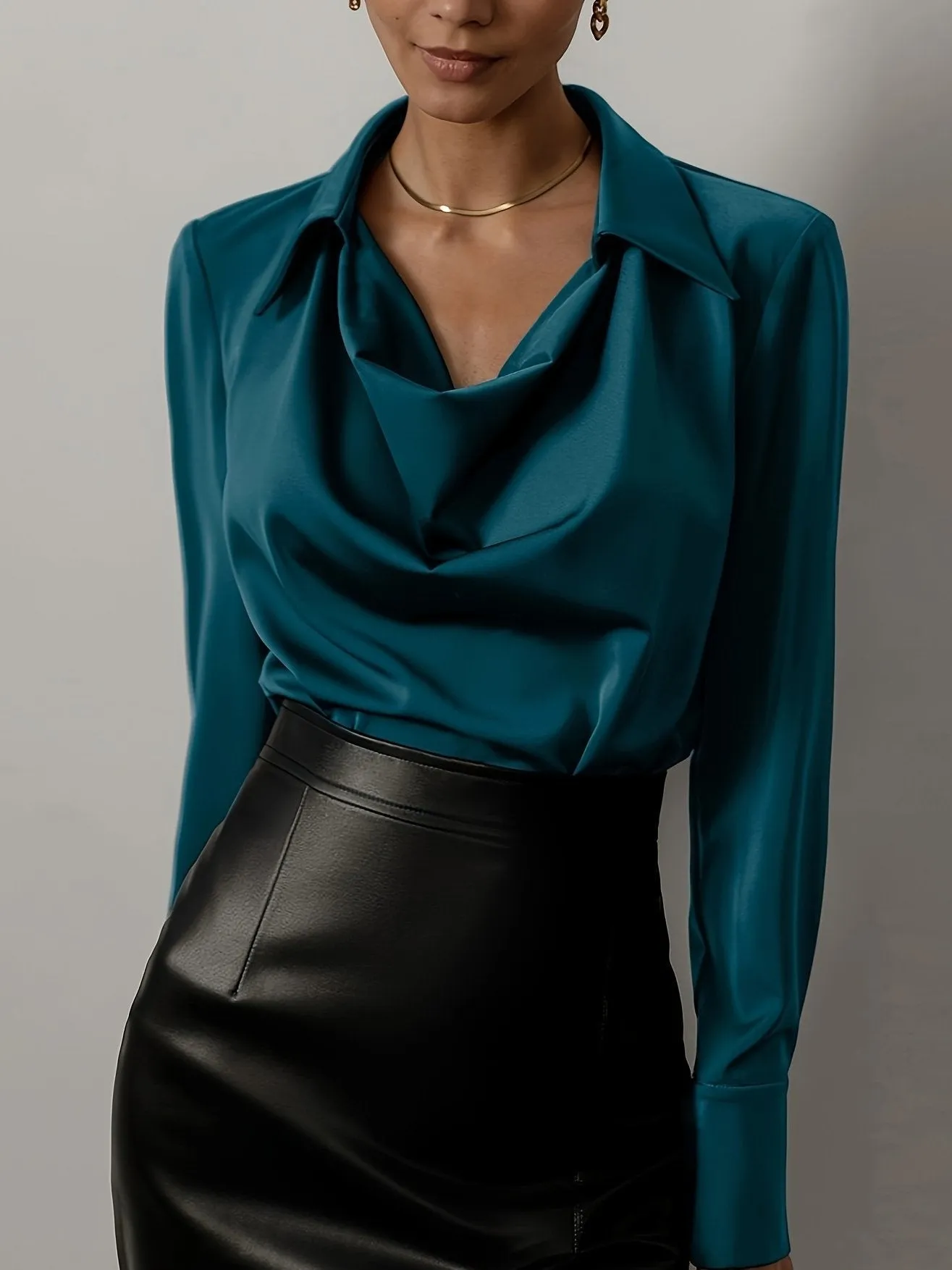 Longsleeve Satin Blouse for Women
