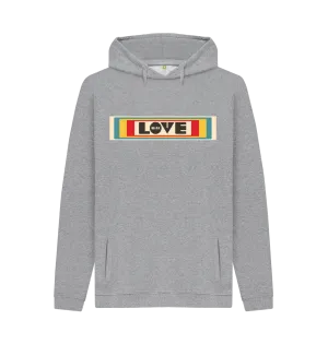 Love Wins Retro organic hoodie. Black, Grey