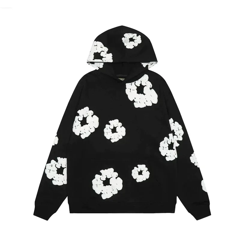 Lucia – Stylish Floral Denim Hoodie