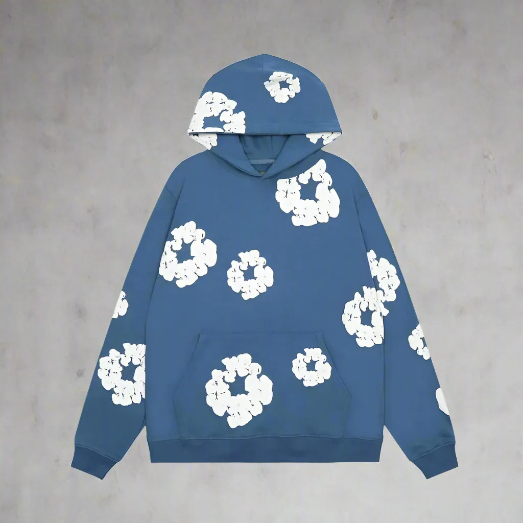 Lucia – Stylish Floral Denim Hoodie