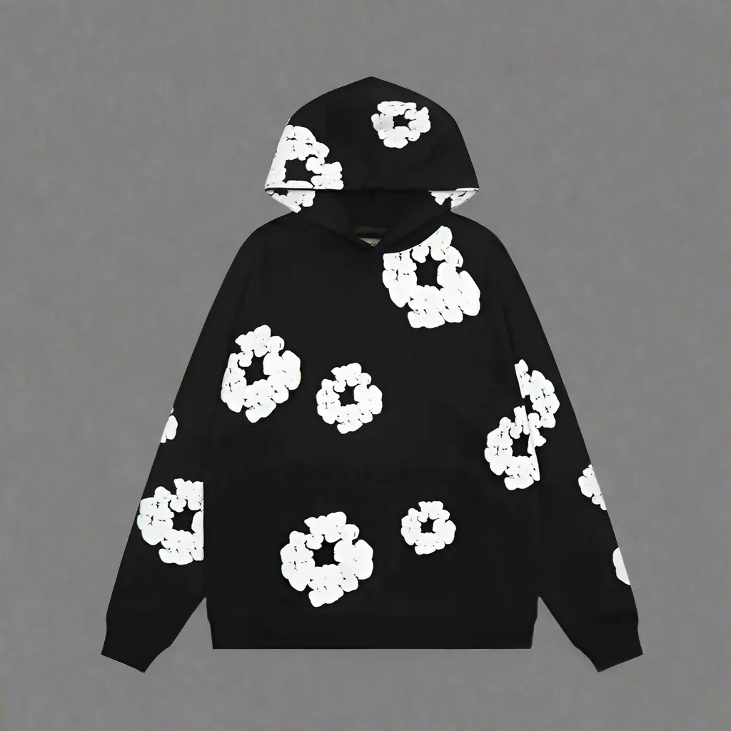 Lucia – Stylish Floral Denim Hoodie