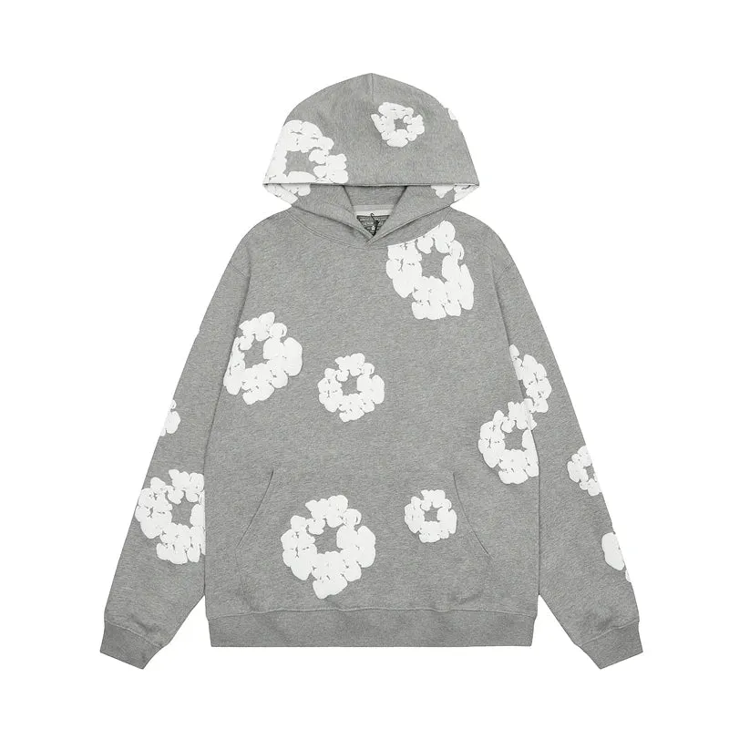 Lucia – Stylish Floral Denim Hoodie