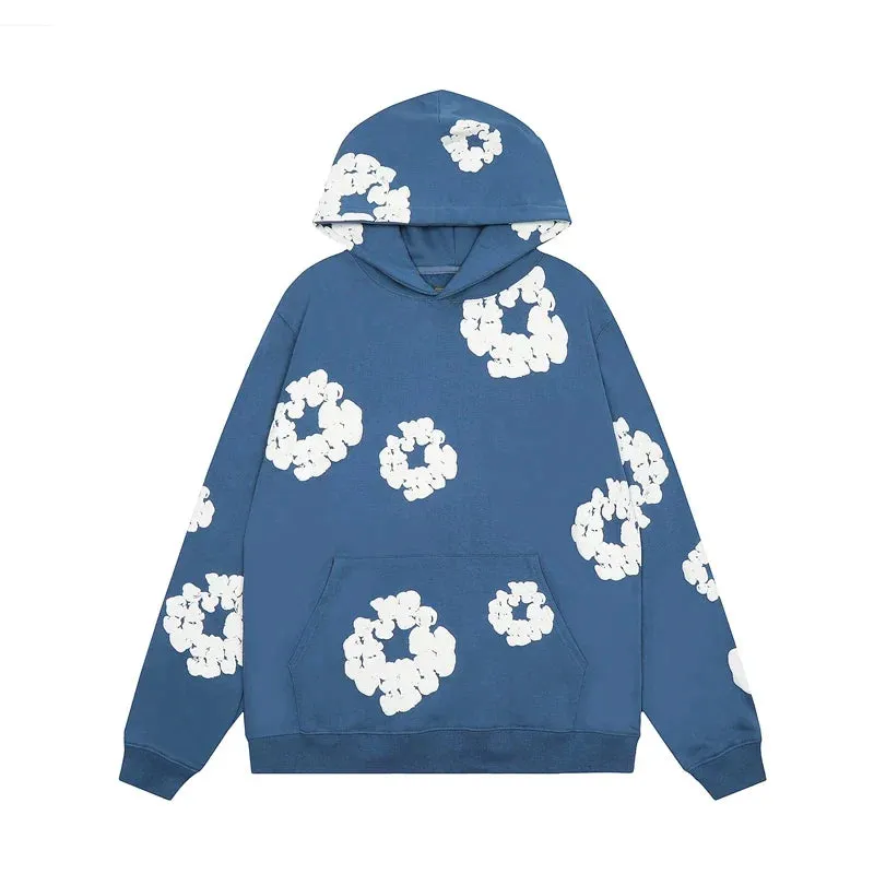 Lucia – Stylish Floral Denim Hoodie