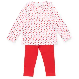 Lulu Girls' Legging Set - Heart to Heart Pink