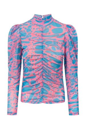 Mallory Wrinkle Blouse - Blue Lava Art Print
