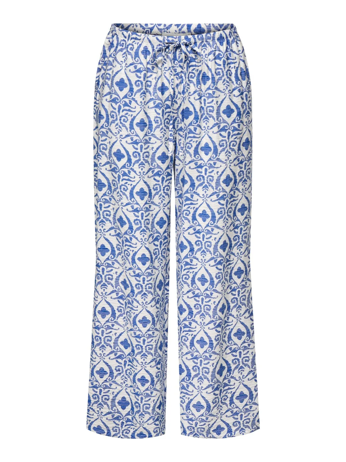 May Blue Print Wide Leg Pants